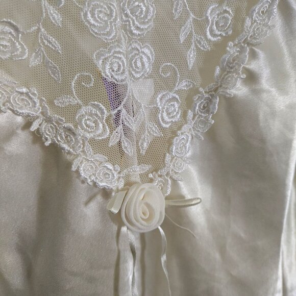 Gorgeous Vintage Satiny Lace Detail Slip Dress California Dynasty Size L - Picture 5 of 8